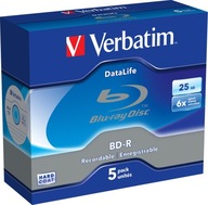 5 diskov Verbatim BD-R Blu-ray s kapacitou 25 GB v puzdrách JC 5 diskov Verbatim BD-R Blu-ray s kapacitou 25 GB v puzdrách JC
