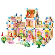 Bino drevené stavebné bloky Saint Michel Veľký zámok 268 prvkov Bino drevené stavebné bloky Saint Michel Veľký zámok 268 prvkov