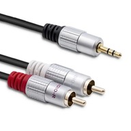 Qoltec kábel 2x RCA / Mini Jack 3,5 mm | 3 m | Čierna Qoltec kábel 2x RCA / Mini Jack 3,5 mm | 3 m | Čierna