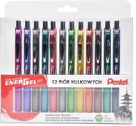 Guľôčkové pero Pentel 12 farieb Energel 0,7 mm