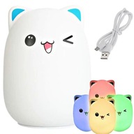 Silikónová nočná LED RGB USB lampa Cat Silikónová nočná LED RGB USB lampa Cat