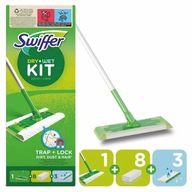 Štartovacia súprava mopu Swiffer 8 suchých utierok na prach 3 vlhké utierky na podlahu Štartovacia súprava mopu Swiffer 8 suchých utierok na prach 3 vlhké utierky na podlahu