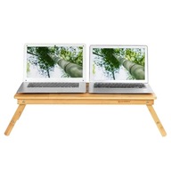 Nastaviteľný, stabilný bambusový stolík na notebook, 89 cm