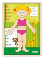 Woody obojstranné puzzle ľudské telo dievčatá Woody obojstranné puzzle ľudské telo dievčatá