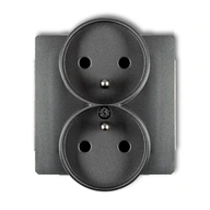 KARLIK DECO DVOJITÁ ZÁSUVKA GRAPHITE Z/U DGPR-2Z KARLIK DECO DVOJITÁ ZÁSUVKA GRAPHITE Z/U DGPR-2Z