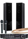 KARAOKE SET 500W BEZDRÔTOVÉ MIKROFÓNY + KÁBLE