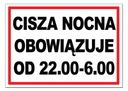 PLATÍ SA TICHO V NOCI TABUĽKA 21x30 PVC nerobia hluk