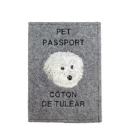 Coton de Tulear Vyšívaný obal na pas Coton de Tulear Vyšívaný obal na pas
