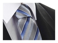 SILK 100% Kravata Hodvábna šedá OCEL kj35 SILK 100% Kravata Hodvábna šedá OCEL kj35