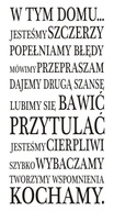 Nápis na stene, nálepka - V tomto dome... - 74 Nápis na stene, nálepka - V tomto dome... - 74