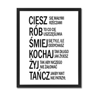 Obraz s nápismi motivačný plagát live, XL rám