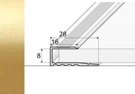 180cm prahová / ukončovacia lišta GOLD A63