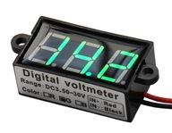 Digitálny vodotesný voltmeter 3,5-30V zelený V55