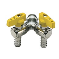 Dvojitý 1/2" ventil s ANGLE výstupom hadice Dvojitý 1/2" ventil s ANGLE výstupom hadice