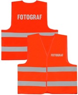 Oranžová reflexná vesta EN schválenie, veľká potlač FOTOGRAF - 5XL