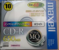 Maxell CD-R 650 MB 74 min. Vyrobené v Japonsku 10ks.