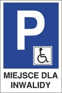 parkovacia značka P20, miesto pre invalidov, 20x30