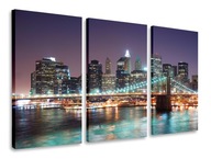 OBRAZ TRIPTYK BRIDGE CITY NY TRIPTICS 75x40 OBRAZ TRIPTYK BRIDGE CITY NY TRIPTICS 75x40