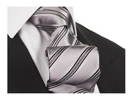 SILK 100% Sivá hodvábna kravata, OCEL kj33 SILK 100% Sivá hodvábna kravata, OCEL kj33