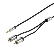 Malý jack 3,5 mm - 2x RCA 1,2 m 24K OFC kovový VIVANCO Malý jack 3,5 mm - 2x RCA 1,2 m 24K OFC kovový VIVANCO