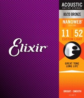 Akustické struny Elixir NanoWeb 80/20 Bronze 11-52 Akustické struny Elixir NanoWeb 80/20 Bronze 11-52