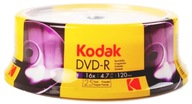 Najnovší Kodak DVD-R 4,7 GB zap x16 Cake Box25