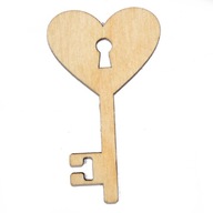 Srdiečko na kľúče 5 ks preglejka srdiečko na kľúče 5,5 cm