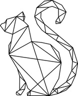 NÁLEPKA NA STENU GEOMETRICKÁ MAČKA 120cm NÁLEPKA NA STENU GEOMETRICKÁ MAČKA 120cm