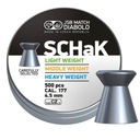 JSB SCHAK pelety STREDNÁ váha 4,50 mm 0,520 g ploché