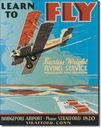 Kovový plagátový plechový vývesný štít Wright Flying School