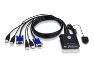 ATEN Petite KVM 2/1 Switch diaľkové ovládanie USB + káble ATEN Petite KVM 2/1 Switch diaľkové ovládanie USB + káble