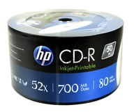 CD-R HP x52 Potlačiteľné PRE TLAČ 50 ks archivácia
