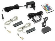 SET 2 x PVC RGB LED klip pre klipy na sklenené police SET 2 x PVC RGB LED klip pre klipy na sklenené police