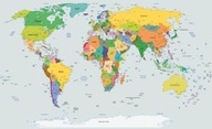 Tapeta fototapeta Politická mapa sveta 368x254cm Tapeta fototapeta Politická mapa sveta 368x254cm