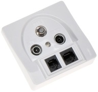 SIGNÁLOVÁ ZÁSUVKA GAR-SAT/2RJ R-TV SAT+RJ45+RJ11 ABCV SIGNÁLOVÁ ZÁSUVKA GAR-SAT/2RJ R-TV SAT+RJ45+RJ11 ABCV