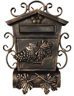 Ručne kovaná, dekoratívna, pozinkovaná poštová schránka LEAF