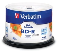 BD-R Blu-Ray disky Verbatim 25GB Potlačiteľné 50ks