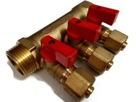 PEX ROZDÁVAČ 1''x16mm x3 SEKCIE PRE TEPLÚ VODU