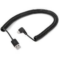 Uhlový kábel USB - MicroUSB špirálová pružina 3M