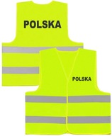 SUPER VESTA DO AUTO, POĽSKÁ POTLAČ, ŽLTÁ - 6XL