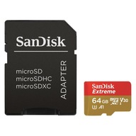 SANDISK MICRO SDXC EXTREME 64 GB 160 MB/s U3 V30 A2