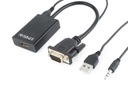 GM VGA D-SUB TO HDMI VIDEO+AUDIO ADAPTÉR KONVERTOR