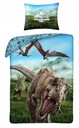 JURSKÝ SVET DINOSAUR T-REX MODRÁ POSTEĽNOSŤ 140x200