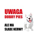 Informačná nálepka s nápisom POZOR DOG DOGS