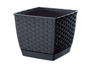 Kvetináč + stojan RATTAN Štvorcový 24x24x22cm Kvetináč + stojan RATTAN Štvorcový 24x24x22cm