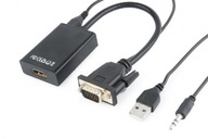 GM VGA D-SUB TO HDMI VIDEO+AUDIO ADAPTÉR KONVERTOR GM VGA D-SUB TO HDMI VIDEO+AUDIO ADAPTÉR KONVERTOR