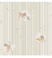 Tapeta Disney jeleň BAMBI s PRUHMI, béžové pásiky Tapeta Disney jeleň BAMBI s PRUHMI, béžové pásiky