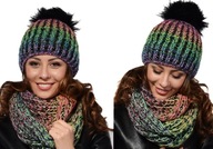 SET! Čiapka s brmbolcom + šál MULTICOLOR K2 SET! Čiapka s brmbolcom + šál MULTICOLOR K2