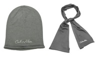 CALVIN KLEIN MERINOS ČIAPKA a ŠÁL 237 GREY