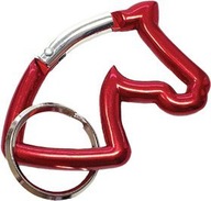 Krúžok na kľúče s karabínkou na hlavu červeného koňa